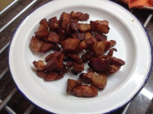 crisped bacon