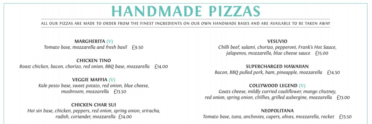 The Vesuvio Pizza at The Golden Fleece in Wells