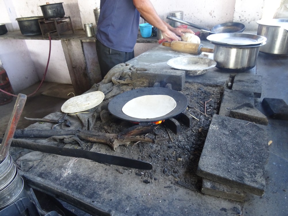 Making Roti on the Roadside in India