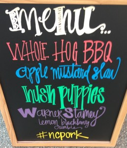 Menu Chalkboard at BBQ experience