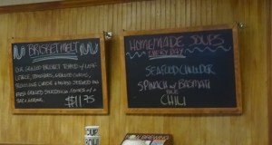 Chalkboard at the Village Grill