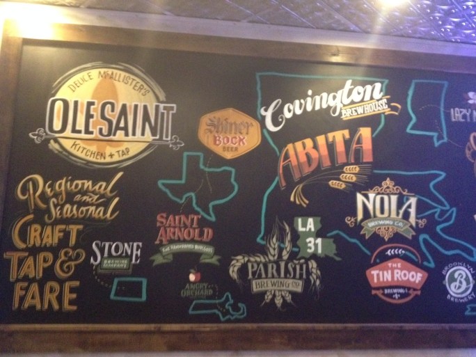 Local beer options Chalkboard