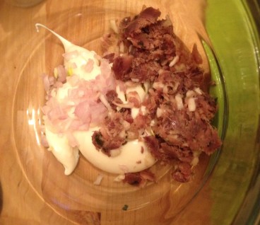 mixture for the potatoe salad