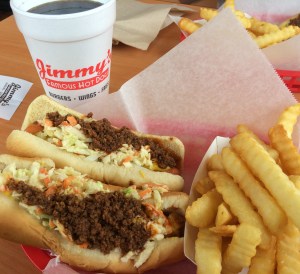Double Dog Combo at Jimmy Hot Dogs