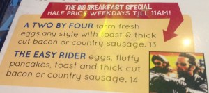 Menu at Big Daddies in NYC