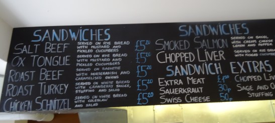 Chalkboard Menu at Tongue and Brisket