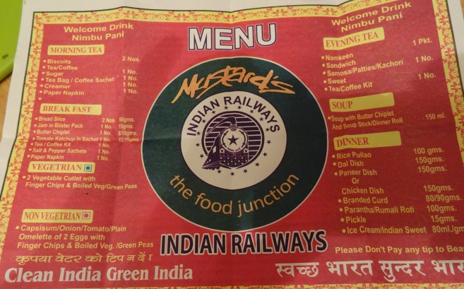 Indian Railways Menu