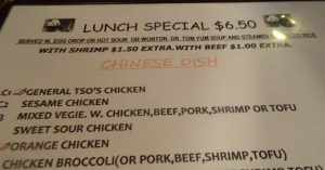 Lunch Menu at C&T Wok