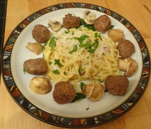 Carbonara with Meatballs