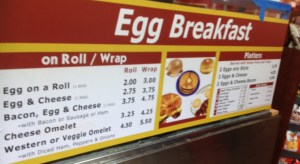 New York Egg Breakfast Sign